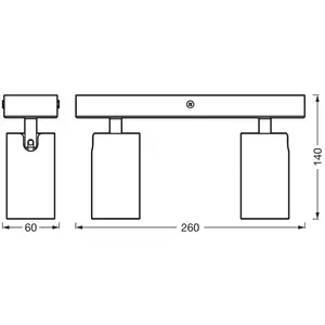Osram, Plafonnier, LED SPOT OCTAGON BLACK 2x3.4W 927 DIM (460 lm, GU10)