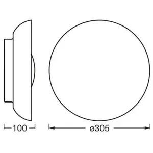 Osram, Plafonnier, ORBIS MILAN 305 mm 2XE27 BK (E27) pas cher