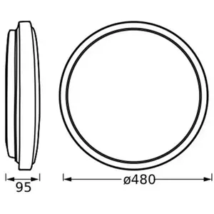 Osram, Applique + plafonnier, ORBIS LONDON 480 mm 36W 830 BK (2200 lm) pas cher