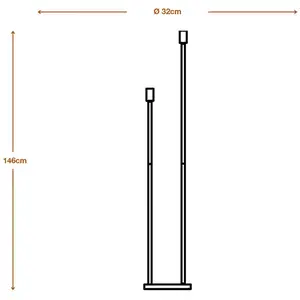 Osram, Lampadaire, Decor Stick Floor Gris foncé 2XE27 (E27)