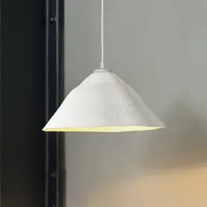 OSRAM Suspension Decor Lotus Leaf blanche en métal et papier mâché E27 396 mm de diamètre abat-jour en matériau recyclé pas cher