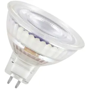 OSRAM LED BASE MR16, pack avantage de 5 lampes basse tension, remplace les ampoules réflecteurs 35W classiques, blanc chaud (2700K), 3.8W, GU5.3, verre mat, non dimmable pas cher