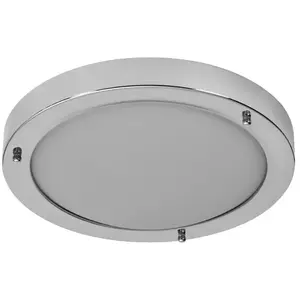 Ledvance Bathroom Plafonnier rond classique de salle de bain 280 mm, chromé, culot E27, peut être équipé d'une lampe intelligente, finition de qualité, forme cylindrique, classe de protection IP44 pas cher