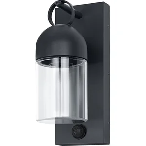 OSRAM Außenwandleuchte, Dark Grey, E27, IP65, Glas, Aluminium, PIR Bew...