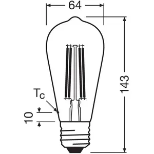 Ampoule LED OSRAM Classic à filament de forme Edison, 3,8W, E27, Blanc... pas cher