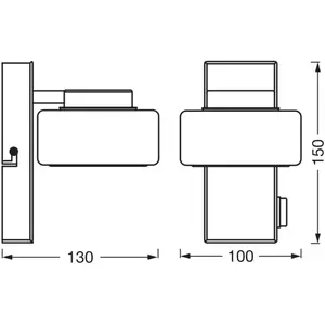 LEDVANCE ORBIS Flame Applique murale et plafonnier avec LED, noir, 5,5...Vendu parbol