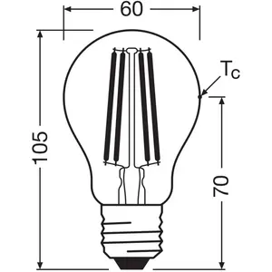 OSRAM Energy Class en forme d'ampouclassique, 2,2 W / 470 lm, EEK A, l... pas cher