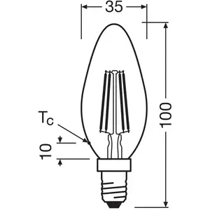 Ampoule LED en forme de mini bougie classique OSRAM - 38 W / 806 lm - Blanc froid (4000 K) - CRI 80 pas cher