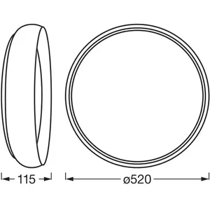 LEDVANCE ORBIS Livia LED-Deckenleuchte with Metallring, grau/Holzdekor...Vendu parbol