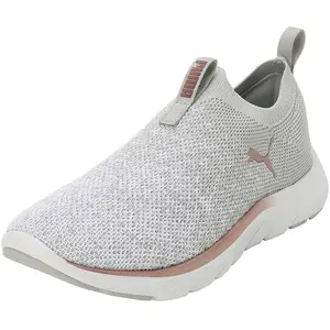 PUMA Chaussures de course Softride Remi à enfiler en tricot WN's pour femme, Gris cendré PUMA blanc or rose, 38.5 EU pas cher
