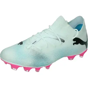 PUMA FUTURE 7 MATCH FG/AG Heren Sportschoenen - PUMA White-PUMA Black-Poison Pink - Maat 45 pas cher