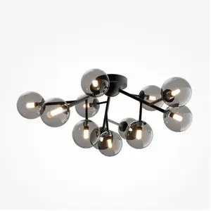 Maytoni Dallas Plafonnier globe moderne à 12 lumières noir mat, abat-j...Vendu parcdiscount