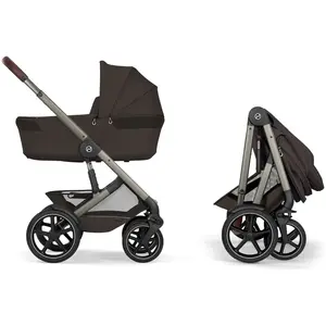 Poussette tout-terrain Talos S 2026 avec nacelle pliable Chocolate Brown