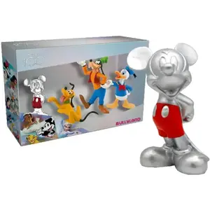 Bullyland 100 Jahre Walt Disney, Disney Set, 4 Spielfiguren: Sonderbemalung für Mickey Maus (rot/platin) pas cher