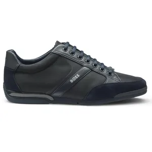 Comparateur de prix : BOSS Saturn Lowp Baskets mixtes en daim et cuir synthétique pour homme Taille, noir foncé, 46 EU
