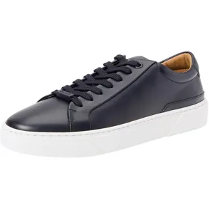 BOSS Gary Tenn Gary Baskets basses en cuir pour homme avec passant de logo Taille, bleu foncé, 43 EU pas cher
