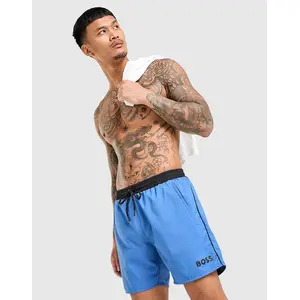 BOSS Short de bain Starfish Homme - Bleu, Bleu L pas cher