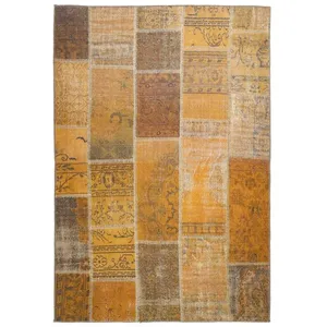 Tapis Tissé Imprimé Patchwork Fayo Or 150 x 230 cm pas cher