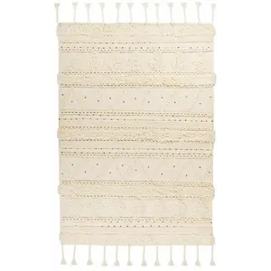 Tapis Bohème Fait à la Main Bohist III Crème 120 x 180 cm