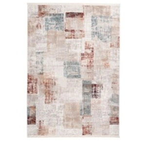 Tapis Vintage à Franges Akropolis IV Gris & Rose 80 x 150 cm pas cher
