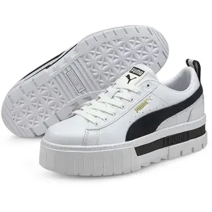 Puma Mayze Lth Wn Lage sneakers - Leren Sneaker - Dames - Wit - Maat 37