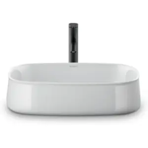 Duravit, Lavabo, Vasque à poser Zencha sans robinetterie et bloc de robinetterie 550x390mm blanc (390 mm, 550 mm) pas cher