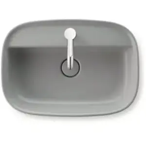 Duravit, Lavabo, Vasque à poser Zencha sans robinetterie avec bloc de robinetterie 550x390mm gr sdm (390 mm, 550 mm) pas cher