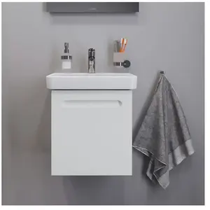 Duravit, Armoire de salle de bain, Meuble sous-vasque No 1 1 porte 440x346mm butoir à gauche blanc mat (44 x 47.80 x 38.60 cm) pas cher
