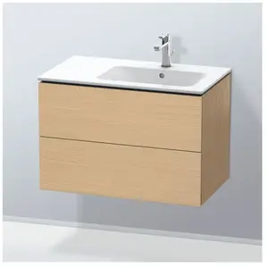 Duravit, Meuble sous-lavabo, L-Cube Meuble sous-lavabo suspendu, 2 tiroirs, vasque à droite, 820x550x481mm, LC629203030 (82 x 48.10 x 55 cm) pas cher