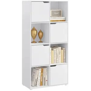 WOLTU Bibliothèque Étagère, Meuble de Rangement, 8 Cubes de Rangement, 4 Portes, en Bois d'Ingénierie, 60x30x120cm, Blanc W0ATT0296Vendu parcdiscount