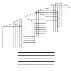 WOLTU Clôture de Jardin, Clôture Décorative en Grille, 5 Panneaux Métalliques, en Forme Arche supérieure, Noir, 78x70cm pas cher