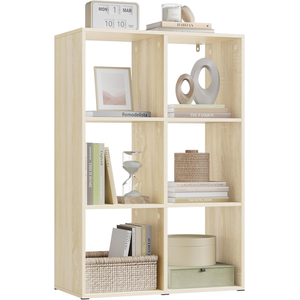 Bibliothèque WOLTU - 6 Cubes en Bois - Étagère Rangement Peut être placé à l'horizontale - Chêne Clair W0ATT0909 pas cher