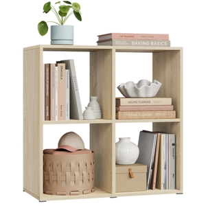 Bibliothèque WOLTU - Meuble 4 Cubes en Bois - Étagère Rangement - Chên... pas cher