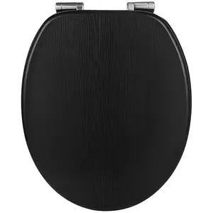 WOLTU Abattant WC en bois MDF, Soft Close avec Frein de Chute , Siège de Toilette Antibactérien Charnières Zinguées,WS2883 pas cher