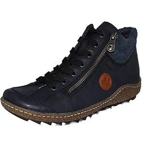 Basket Rieker - Version haute - Lacets plats - Fermeture à zip - Bleu pas cher