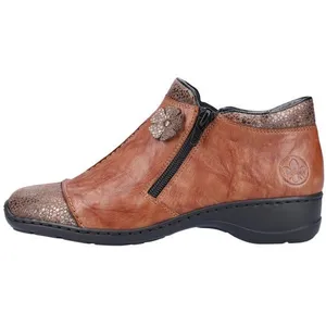 Baskets montantes Rieker femme - talon plat - marron pas cher