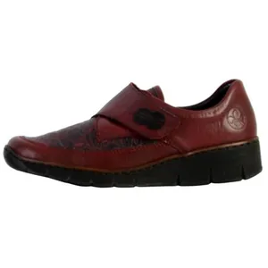 Baskettes Rieker Femme - 537C035 - Marron - Cuir/Textile - Bout Rond pas cher
