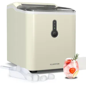 KLARSTEIN Machine à glaçons petite - 12 kg/24 h, cycle 8 min, réservoir d'eau 1,5 l, voyants led, portable, couvercle transparent, pelle incluse - machine à pas cher