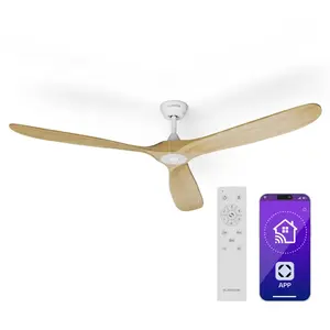 Klarstein Intelligente Plafondventilator met Licht - 178 cm - Geavanceerde DC motor - Zomer-Winter Ventilator - Esdoorn pas cher