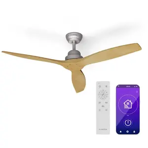 KLARSTEIN Ventilateur de plafond intelligent 132 cm - ventilateur économique à courant continu pour éte-hiver - ideal comme ventilateur - Design élégant pour pas cher