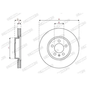 FERODO Disques de frein pour SKODA: Scala, Fabia, Kamiq & SEAT: Ibiza, Arona & VOLKSWAGEN: Polo, Taigo, T-Cross & AUDI: A1 (Ref: DDF2664C) pas cher