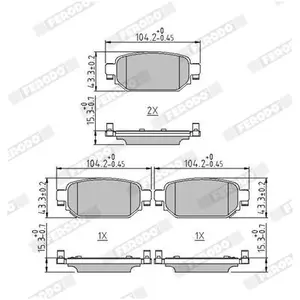 Remblokkenset schijfrem FDB5247 Ferodo pas cher