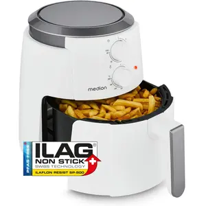 Friteuse à air chaud - MEDION - MD13020 - Airfryer - 1500 watts - Minuterie 60 min - Jusquà 200°C - 47 L - Blanc pas cher