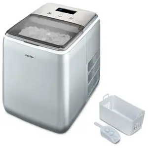 Machine à glaçons cristallins MEDION MD11950 Réservoir eau 2,6L 15kg/24h 2 tailles 10 minutes Inox pas cher