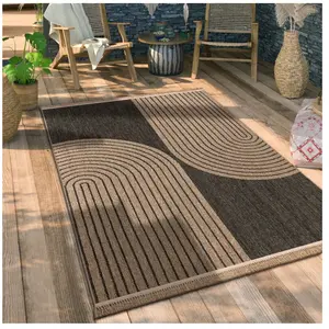 Tapis extérieur moderne - Paco Home - 240x340 cm - Anthracite - Motif ... pas cher