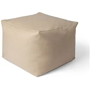 Pouf carré moderne - Paco Home - 50x50x40 cm - Beige - À fleur - Polye... pas cher