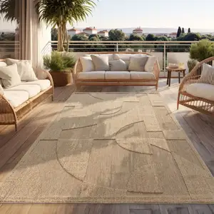 Tapis dextérieur résistant - Paco Home - 120x160 cm - Beige - Motif gé...