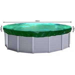 Bâche Hiver pour Piscine Ronde 550 cm 180gm² QUICK STAR pas cher