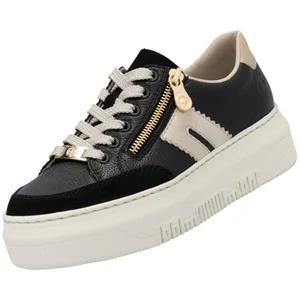 Basket - RIEKER - Cuir - Noir - Femme - Confort exceptionnel pas cher
