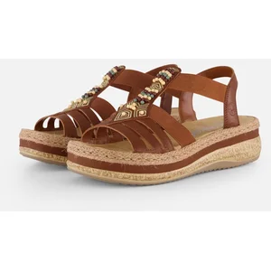 Rieker Sandalen Plat Sandalen Plat - cognac - Maat 39 pas cher